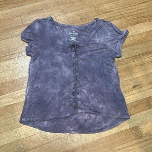 Women’s soft shirt with lace up detail